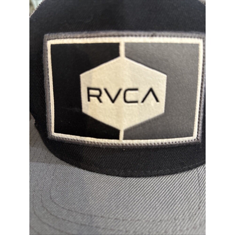 RVCA Trucker Hat Grey Black Snapback Mesh Cap Wool Acrylic Nylon - Picture 5 of 7